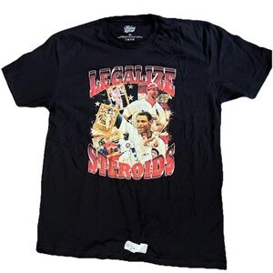 Sz XL Friday Beers ‘Legalize Steroids’ Black Graphic T-Shirt w McGwire, A-Rod, e